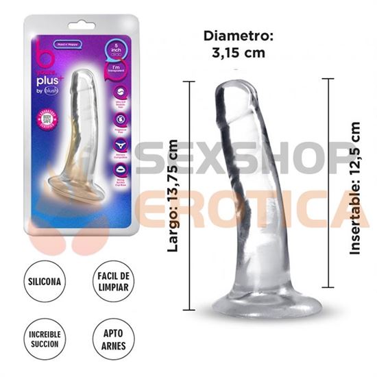 Dildo con sopapa transparente